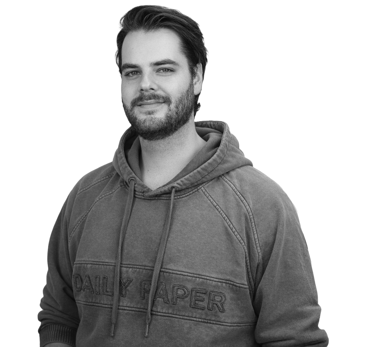 Zwart-witportret van Alec Spoor
